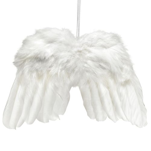 Product Angel wings made of white feathers – romantic Christmas decoration for hanging 25×18cm 3pcs