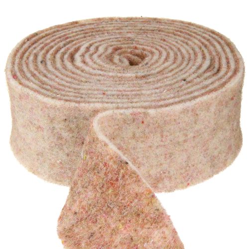 Floristik24 Felt ribbon wool ribbon decorative fabric brown-red beige wool felt 7.5cm 5m