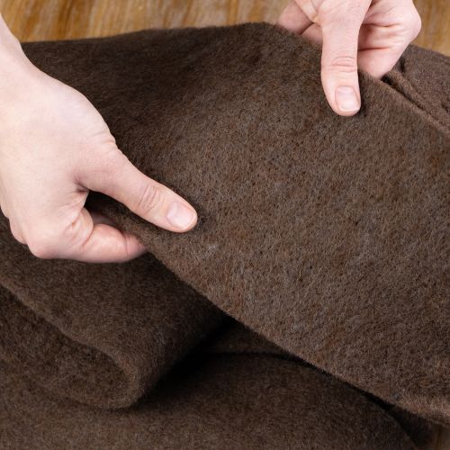 Product Brown wool felt ribbon, 15cm x 5m, for decoration and crafting