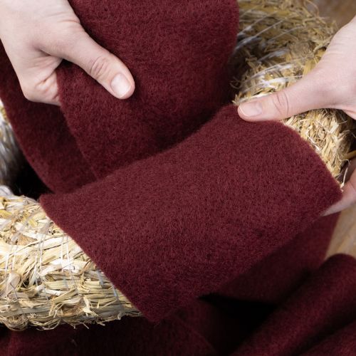 Product Felt wool ribbon, dark red, 15cm x 5m, for decoration and crafting