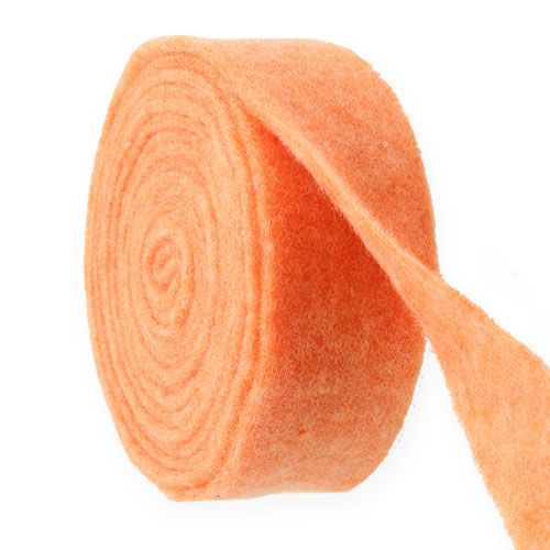Floristik24 Felt Ribbon Orange 7.5cm 5m