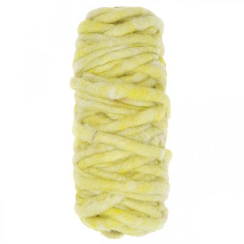 Product Felt cord with wire cord wool yellow pastel 20m