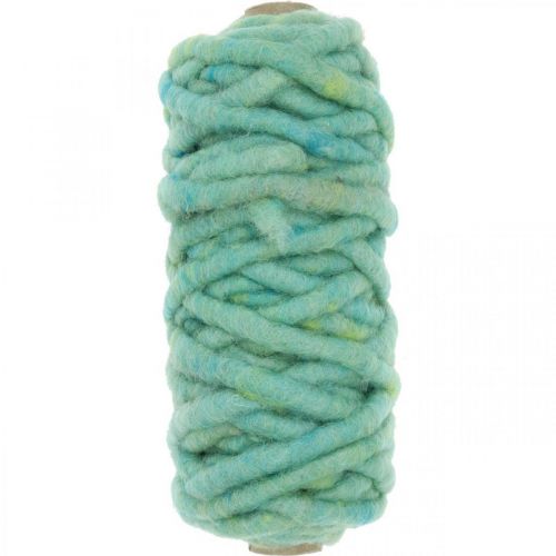 Floristik24 Felt cord with wire cord fleece green 20m