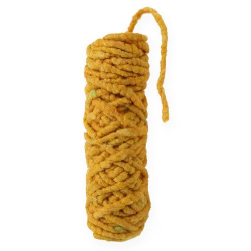 Product Felt Cord Fluffy Mirabell Yolk Yellow 25m