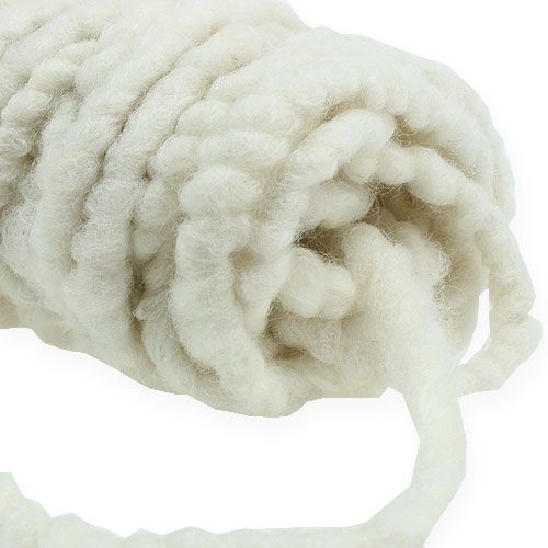 Product Felt Cord Flausch Mirabell 25m White