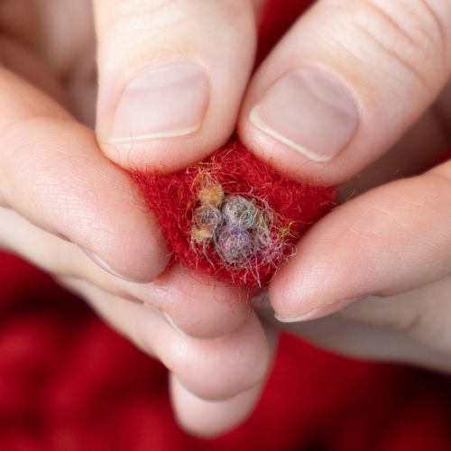 Product Fluffy Mirabell wool cord with jute, red, 25m