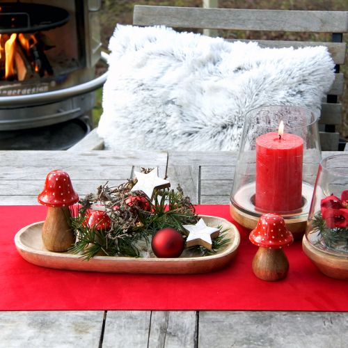 Floristik24 Fly agaric decoration mushrooms wooden mushrooms autumn decoration H6/8/10cm set of 3