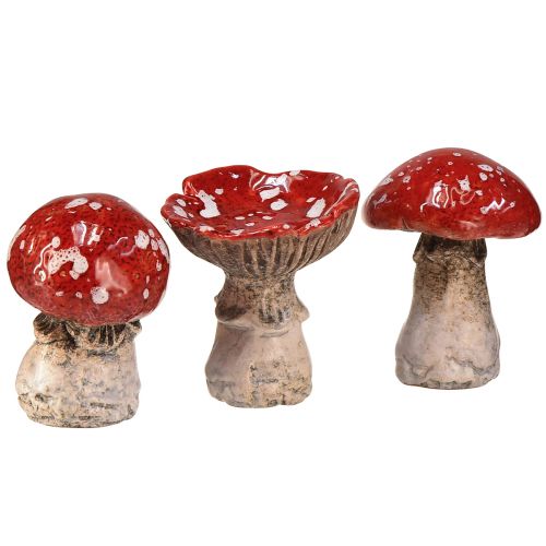 Floristik24 Charming ceramic toadstool decorations – red with white dots, 8.6 cm – ideal garden decoration – 3 pieces