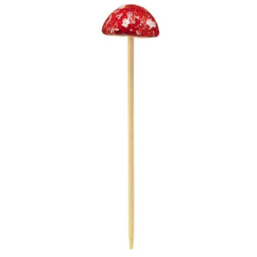 Product Fly agarics on a stick, red, 4cm, set of 6 - decorative garden mushrooms for autumn decoration