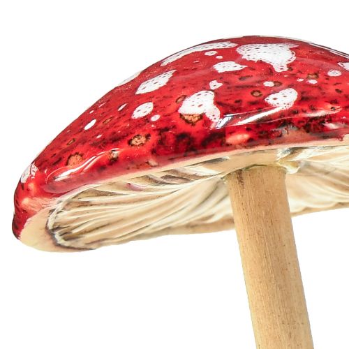 Product Fly agarics on a stick, red, 5.5cm - Decorative autumn mushrooms for garden and home 6 pieces
