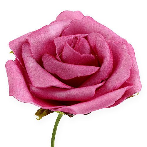 Product Foam rose Ø 8cm fuchsia 18p