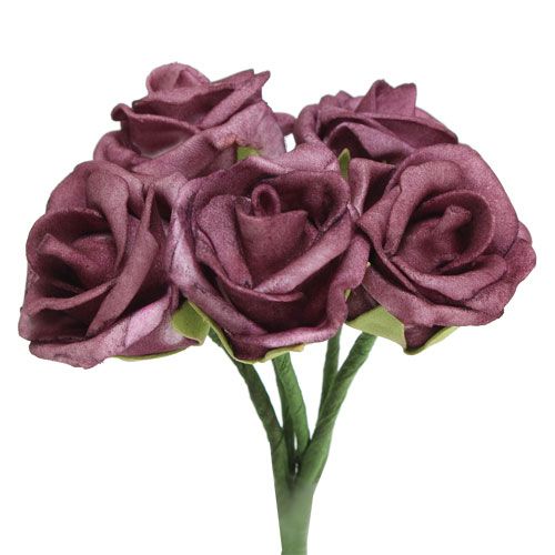 Floristik24 Foam Rose Bordeaux Ø3,5cm 30pcs