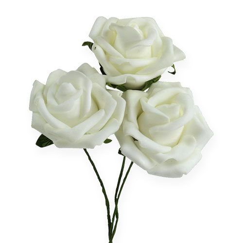 Floristik24 Foam rose Ø6cm white 27p