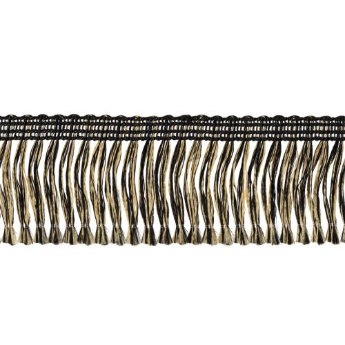 Black and gold fringed trim 4cm x 25m - Ideal for wreath decoration, mourning ribbon &amp; vintage accessories | Floristik24.co.uk