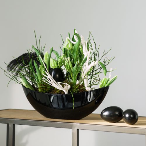 Floristik24 Goose Eggs Black Blown Eggs Easter Decoration Pack of 10