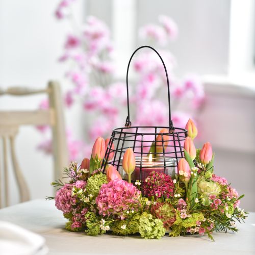 Garden lantern with glass lantern black Ø20cm H18.5cm