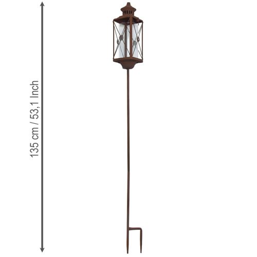 Garden lantern metal decoration rust look 12cmx12cmx135cm | Floristik24.co.uk