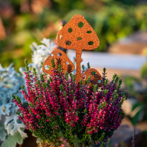 Floristik24 Garden Stake Edelrost Fly Agaric Decoration Stake 15cm 6pcs