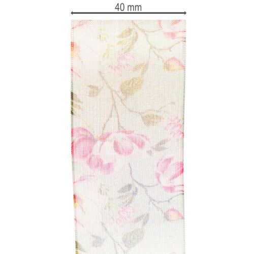 Product Floral design gift ribbon for elegant gift wrapping, 15m