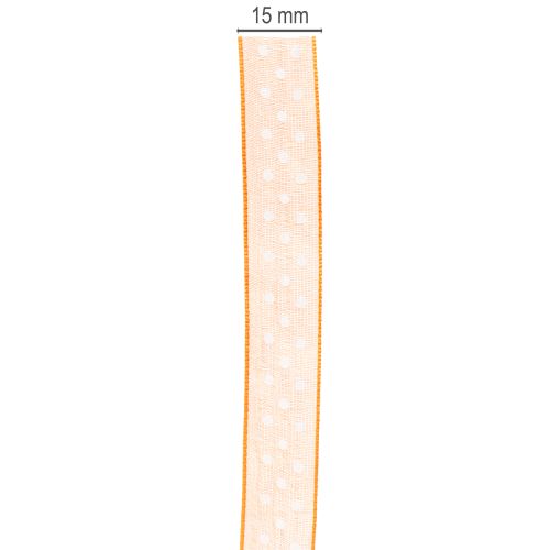 Product Gift ribbon with polka dots for elegant gift wrapping, 1.5cm wide, 20m long