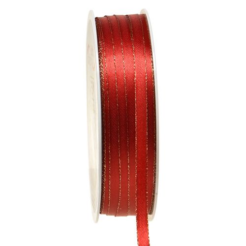 Floristik24 Gift ribbon Christmas decorative ribbon red gold W6mm L50m