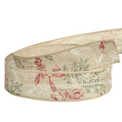 Product Gift Ribbon Christmas Ilex Berries Green Red 25mm 15m