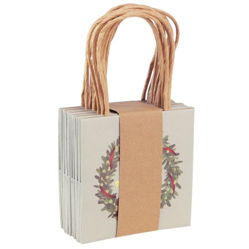 Product Gift bag with handles Gift bag grey 12×12cm 8 pcs