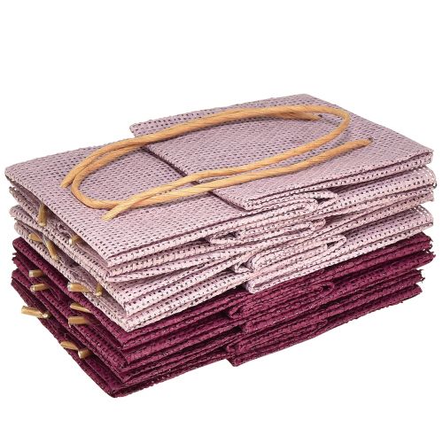 Product Gift bag with handles in burgundy pink 10.5cm 8 pcs