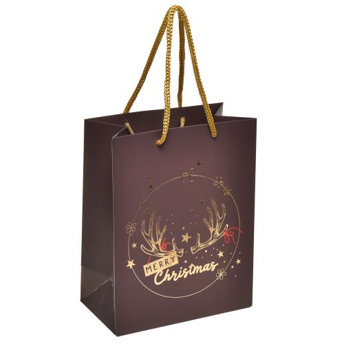 Floristik24 Gift bag Christmas antlers brown/gold 18x10x23cm 2pcs