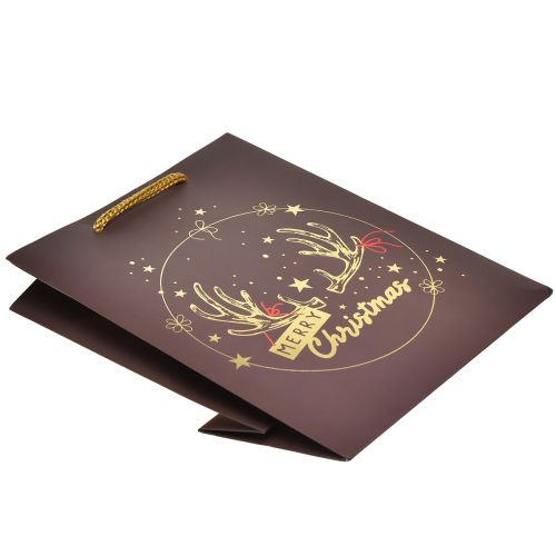 Floristik24 Gift bag Christmas antlers brown/gold 18x10x23cm 2pcs