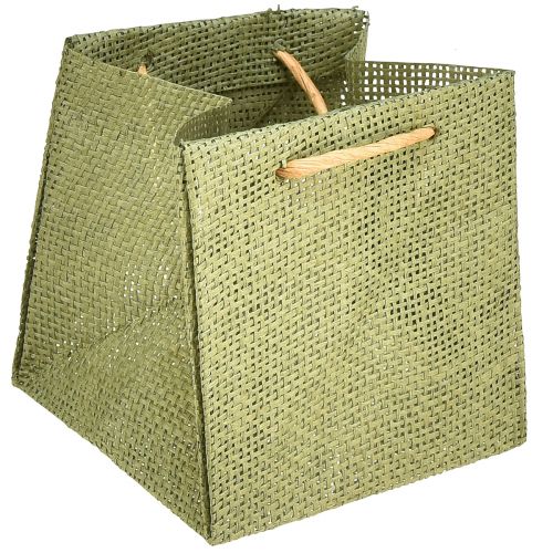 Product Gift bags with handle paper foil green 10.5cm 12 pcs