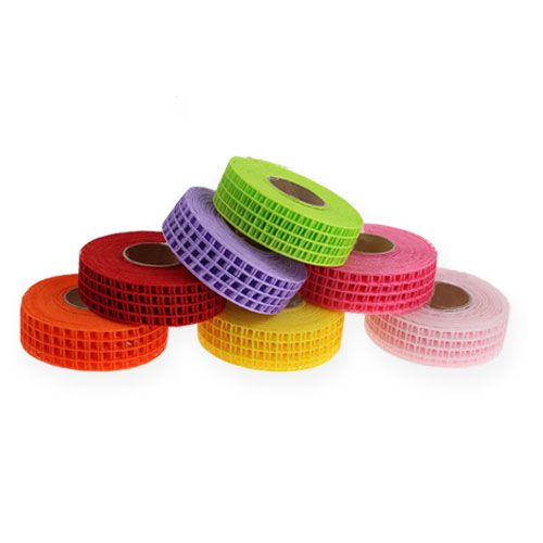 Floristik24 Grid tape 3cm x 10m colorful 7pcs