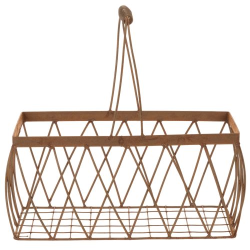 Wire basket, metal, rust look, 28x13.5x14cm, 2 pieces | Floristik24.co.uk