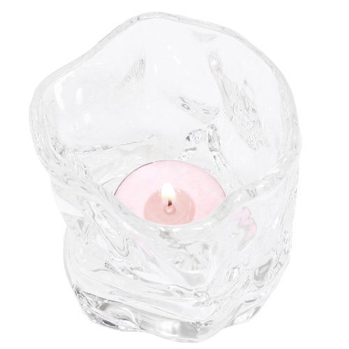 Product Decorative glass tealight small glass candle holder Ø8cm H7.5cm 2pcs
