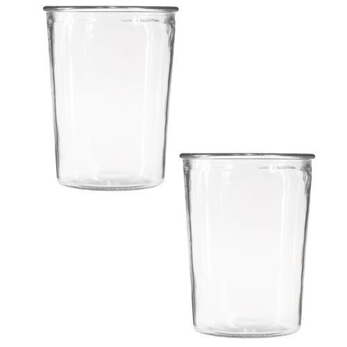 Product Glass Vase Conical Decorative Vase Transparent Ø12cm H15.5cm 2pcs