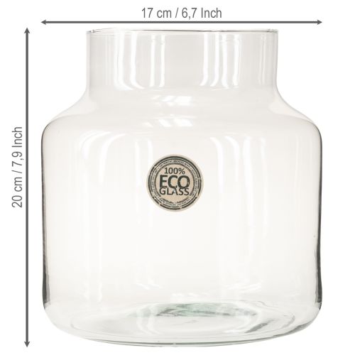 Product Glass Vase Round Flower Vase Large 100% Recycled Glass H20 Ø17cm