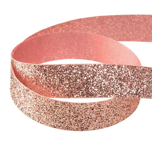 Product Glitter ribbon in pink decorative ribbon glitter W15mm L18m
