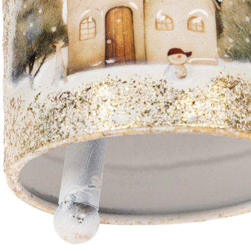 Metal Bell with Winter Village