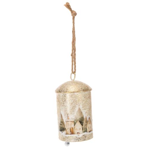 Metal Bell with Winter Village