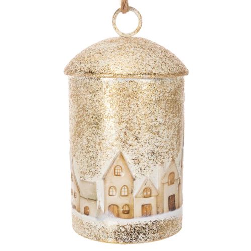 Metal Bell with Winter Village