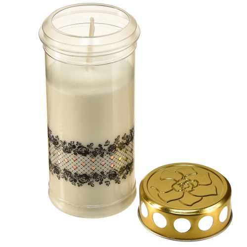 Product Grave candle border white gold black Ø7cm H18cm 77h