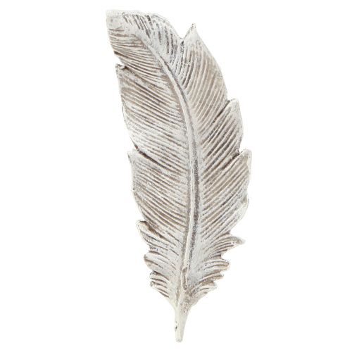 Product Grave decoration feather grey white grave decoration polyresin 15.5cm 4 pcs