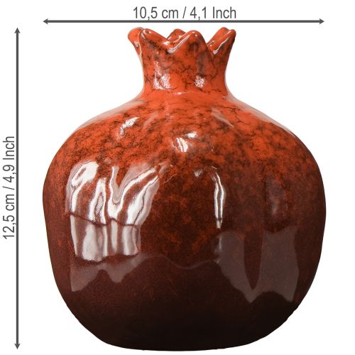 Product Pomegranate decorative vase ceramic red brown Ø10.5cm H12cm