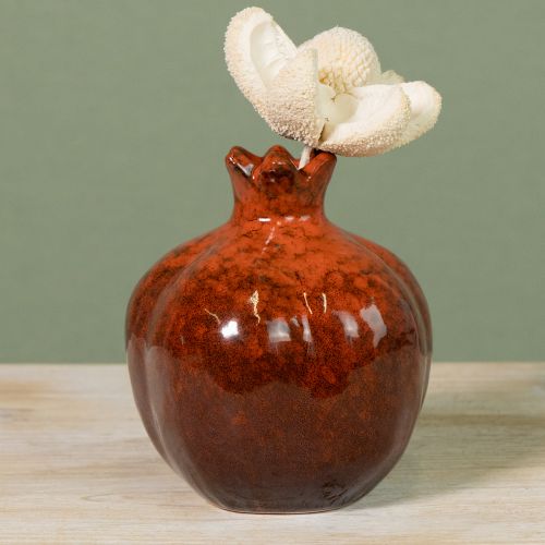 Product Pomegranate decorative vase ceramic red brown Ø10.5cm H12cm