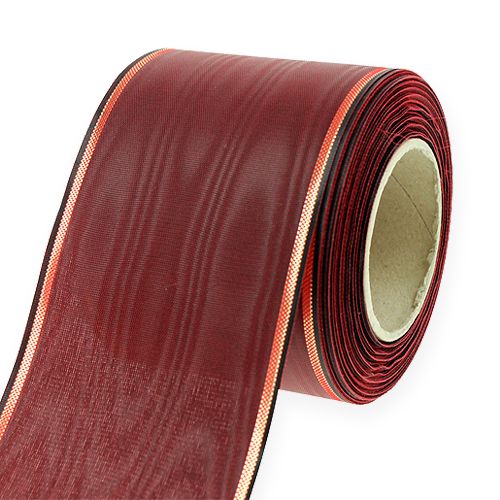 Floristik24 Wreath ribbon Bordeaux 7.5cm 25m