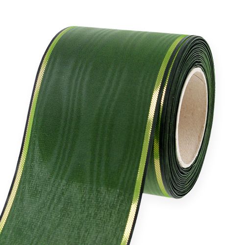 Floristik24 Wreath ribbon dark green 75mm 25m