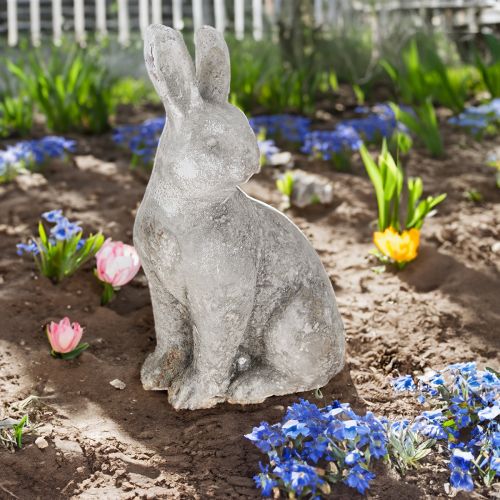 Product Sitting Easter Bunny Ceramic Antique Grey 13×10×22cm