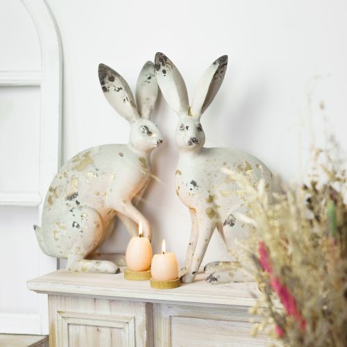 Floristik24 Rabbit Sitting Vintage Gold Beige Table Decoration Easter H35.5cm 2pcs