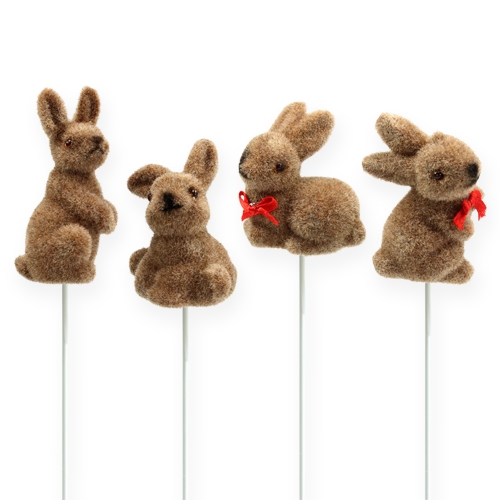 Easter bunnies on wire, sorted, 5cm - 7cm 20pcs