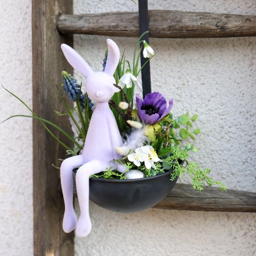Product Bunny Edge Stool Easter Bunny Flocked Purple Lilac – 2nd Choice – 28cm 3 Pcs